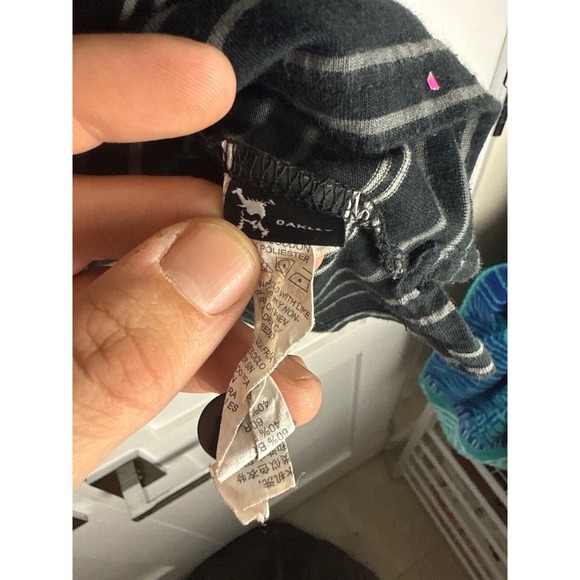 Oakley Striped Polo‎ Shirt Mens Black Gray Short Sleeve Golf Casual Size Medium - Picture 4 of 6